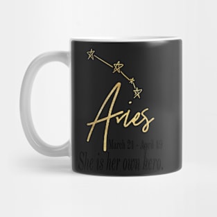 Aries Astrology Constellation Sign Date Idiom Zodiac Gold Foil Mug